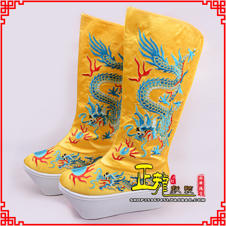 错那皇帝龙靴变脸靴绣龙靴子厚底官靴 好龙高靴