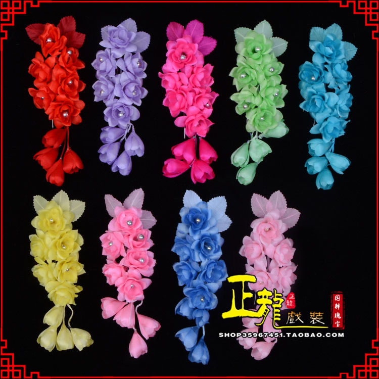 错那鬓花头饰小花头花 真丝绢花